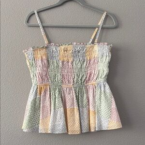 Patchwork Smocked Top